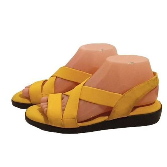 Active Air Yellow Strappy Sandals Women's Size 8.5 - Picture 4 of 8